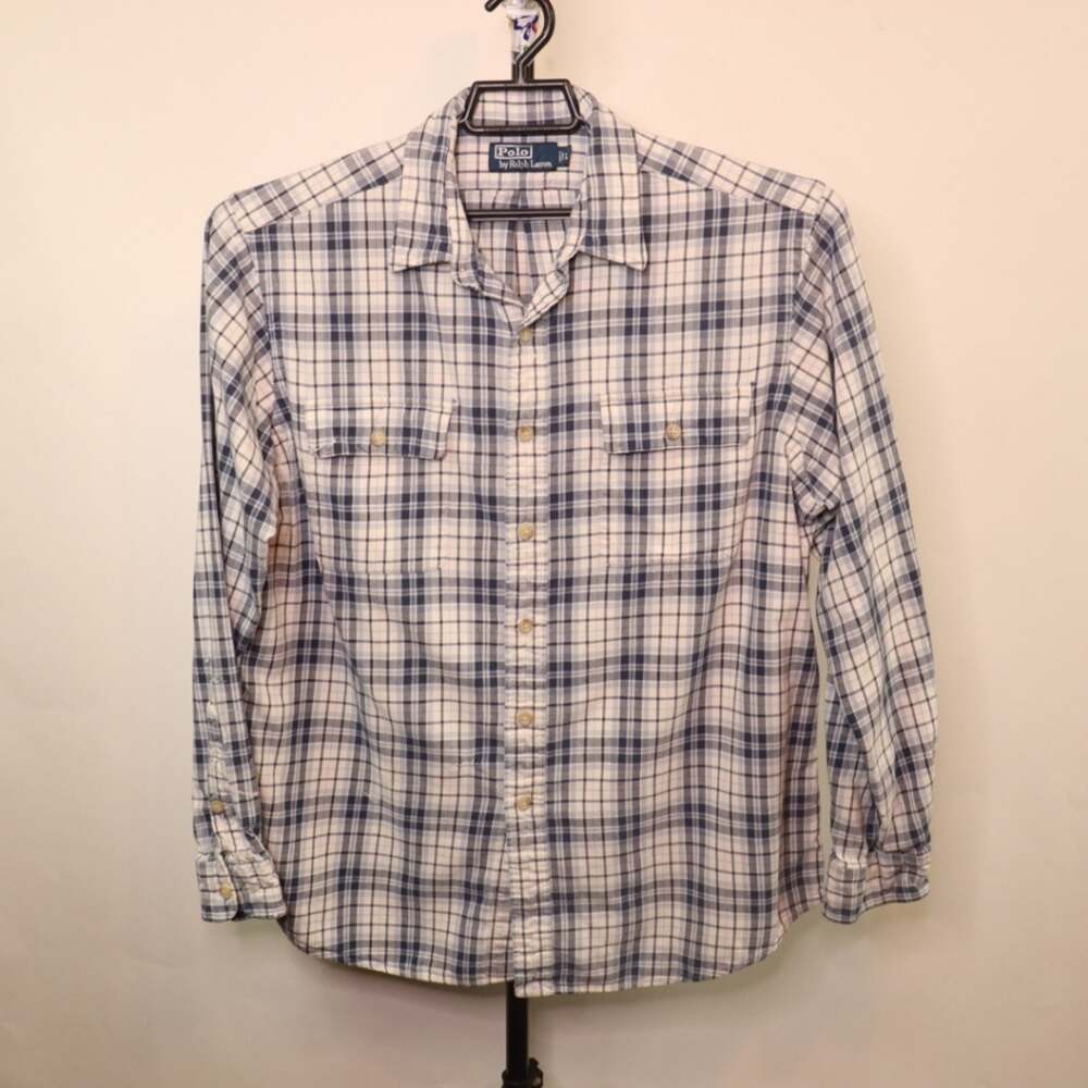 Polo By Ralph Lauren Plaid Flannel Button Down Long Sleeve Shirt Size La…